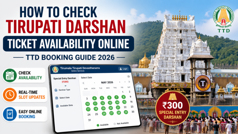 How to Check Tirupati Darshan Ticket Availability Online 2026 | TTD ₹300 Booking Guide