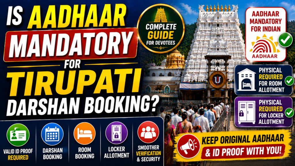 Is Aadhaar mandatory for Tirupati darshan booking?